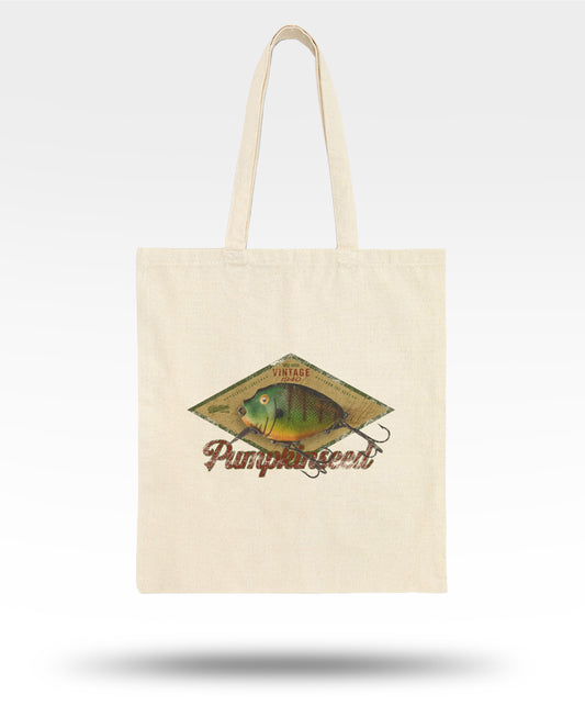 Pumpkinseed Vintage Lure Cotton Canvas Tote Bag