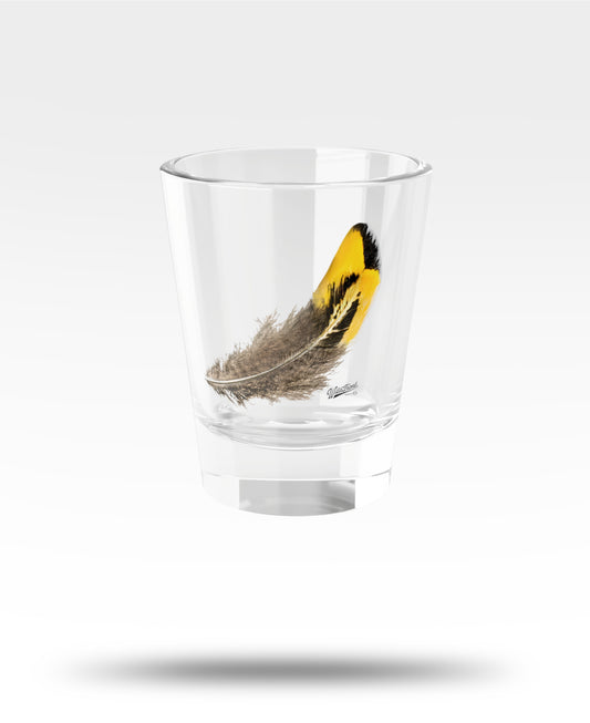 Pheasant Feather Shot Glass