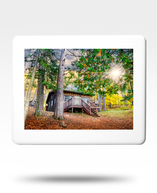 Rustic Cabin In The Pines Puzzle with Tin