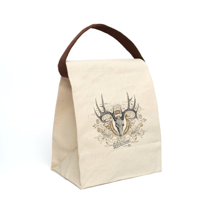 WildFront Merch Whitetail Skull Canvas Lunch Bag With Strap